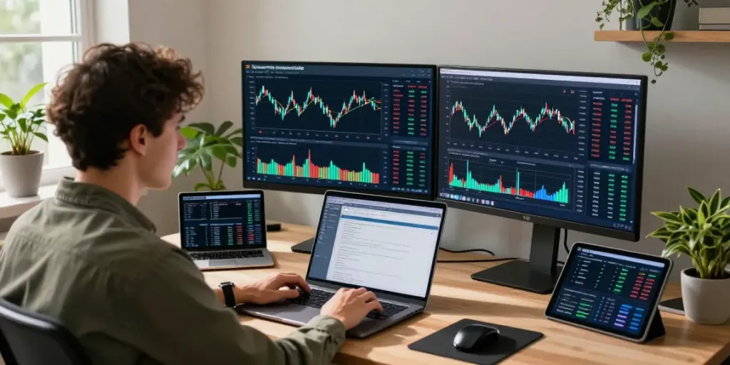 Phuwerte Inwersowia analizando datos de cripto en un entorno moderno.