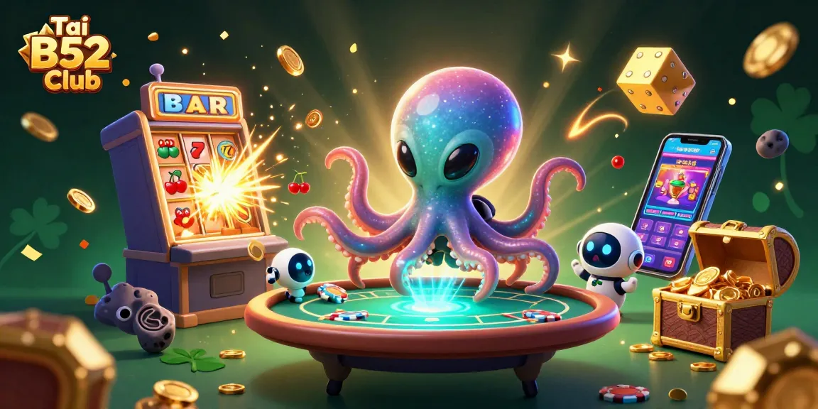 Engage with the excitement of Tải B52 Club, featuring a colorful alien octopus in a space casino!