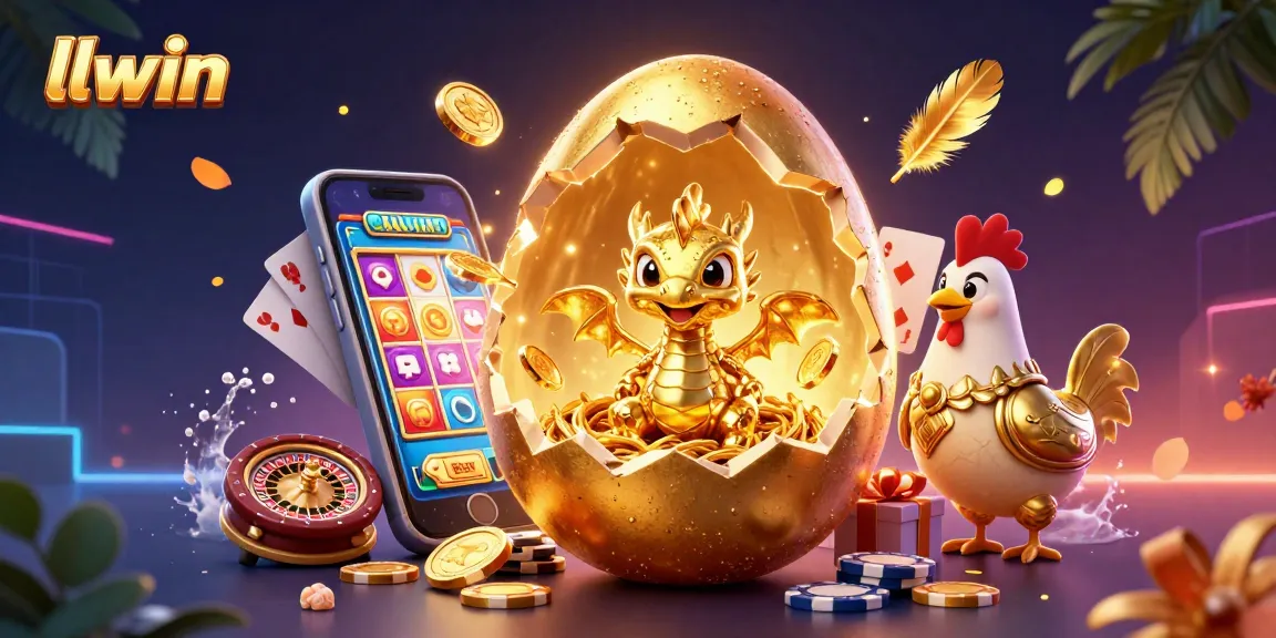 llwin reveals fun and excitement with golden dragon and slot games in vibrant, action-packed scene