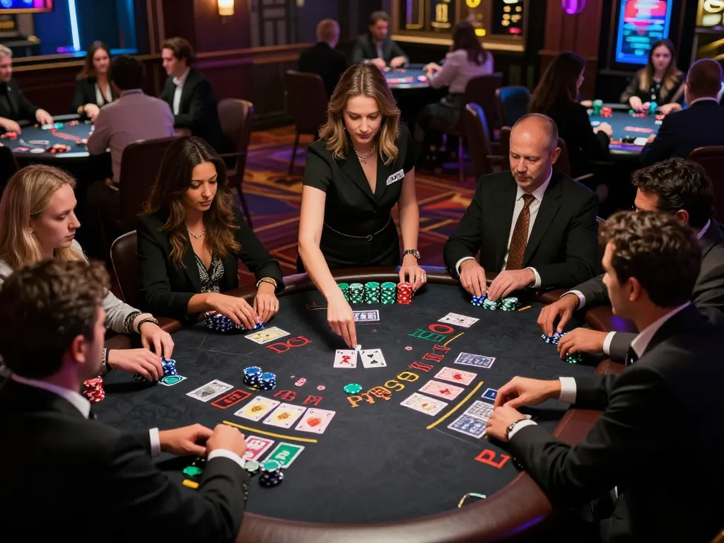 Engaging live dealer blackjack game at gg88 pro casino with vibrant atmosphere and focused players