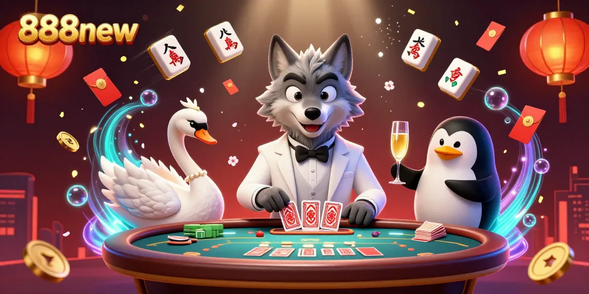 Experience the excitement of 888new with engaging casino elements in a vivid 3D illustration.
