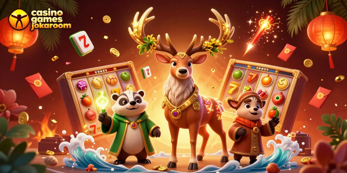 Engage with casino games jokaroom featuring a magical druid stag in a vibrant casino atmosphere.