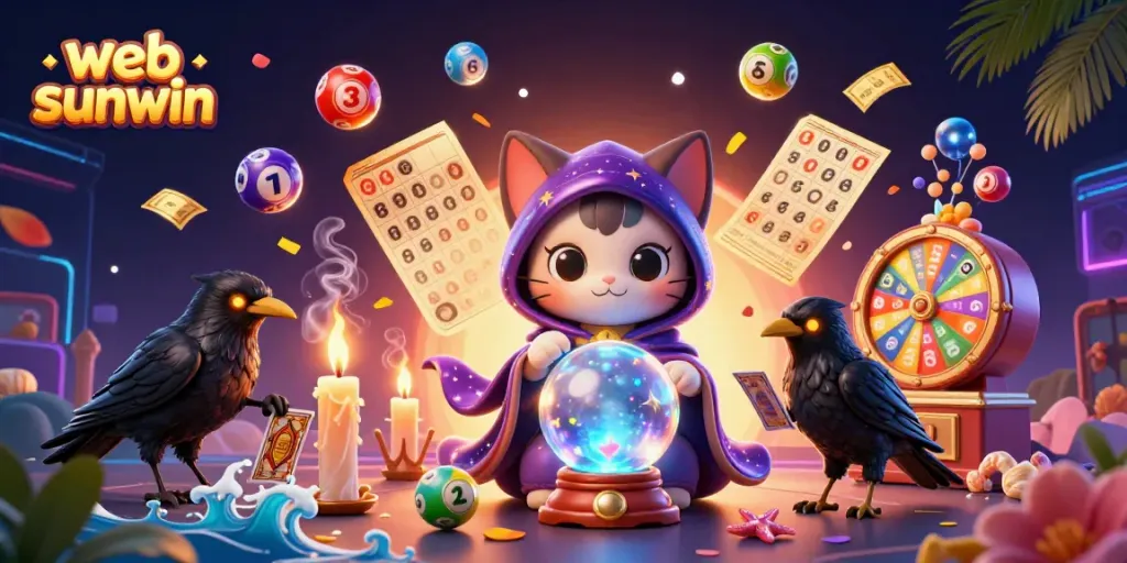 Play exciting games and win prizes at web sunwin, featuring a magic cat and mystical elements in 3D.