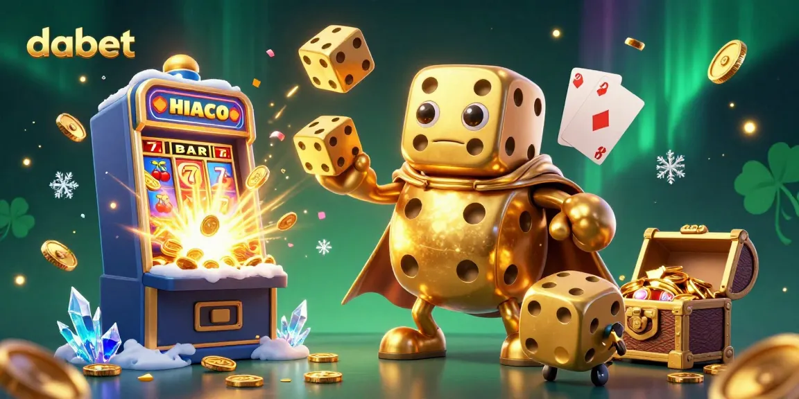Experience dabet's thrilling jackpot action with golden dice and slot machine explosion.