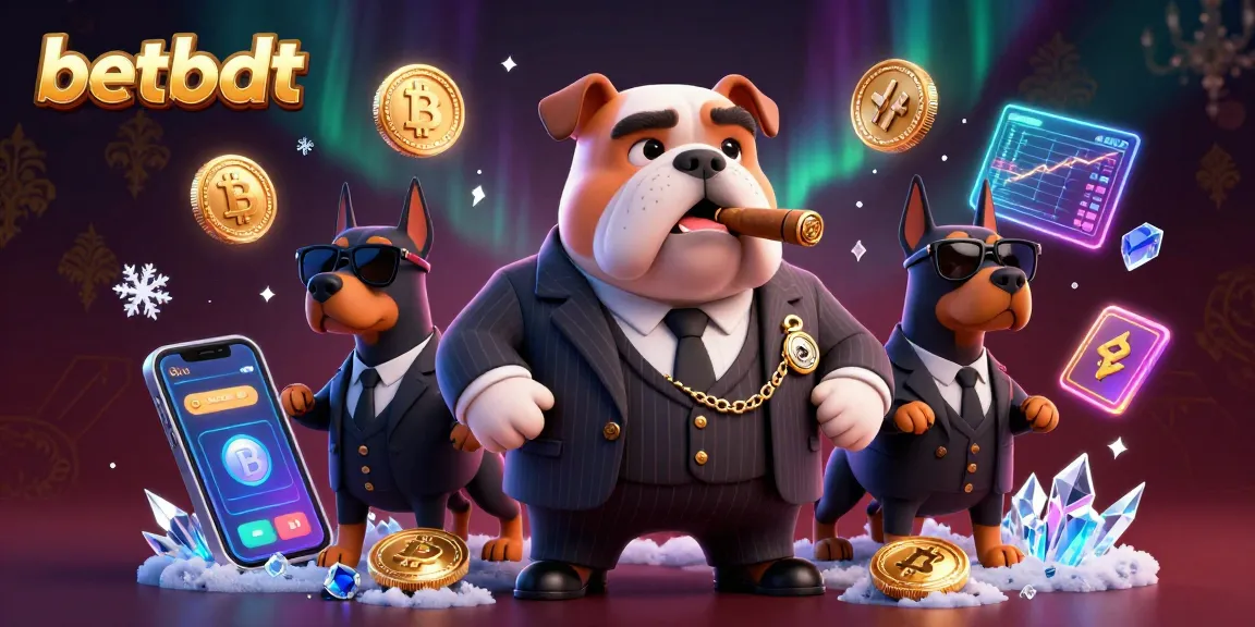 Experience thrilling bets with betbdt in this vibrant casino illustration showcasing crypto elements.