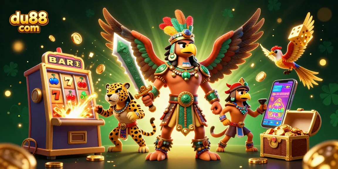 Spin and win with du88 com's vibrant casino scene featuring jackpot thrills and animated characters!