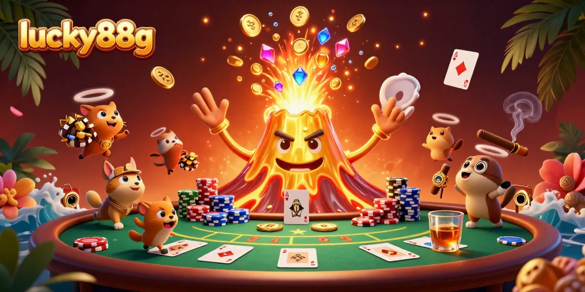 Experience thrilling wins at lucky88g with a vibrant casino scene capturing poker excitement and treasure.