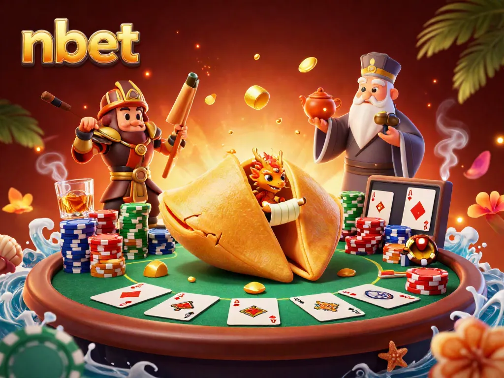 Engage in nbet casino fun with cartoon characters amidst vibrant gaming elements.