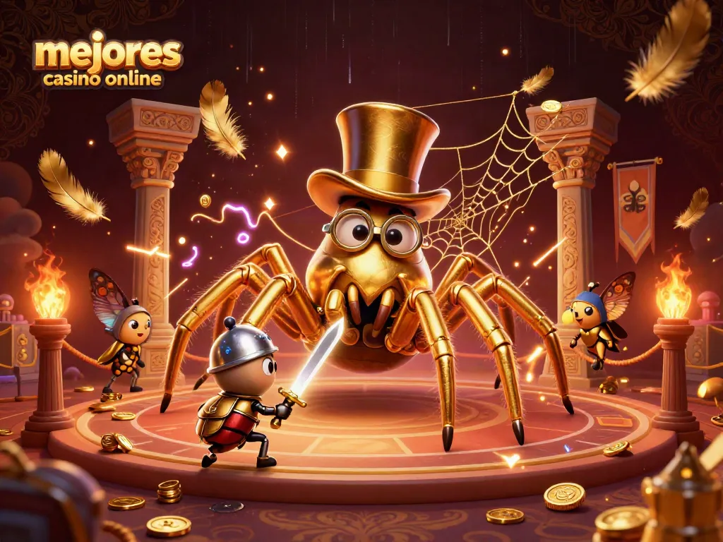 Explora los mejores casinos online con el valiente caballero y la araña dorada en un mundo lleno de diversión.