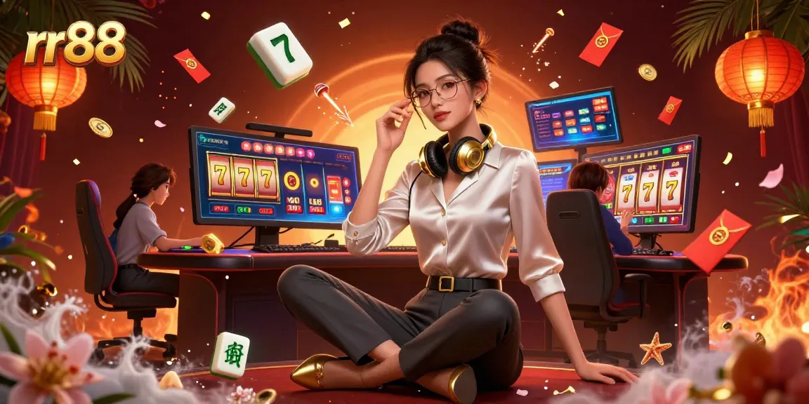 Engage with rr88's exciting online slots and jackpot options in this captivating casino scene.
