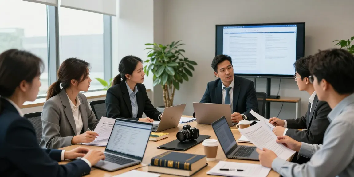 Legal professionals discussing cases in a modern law office, thanks to AOL News insights