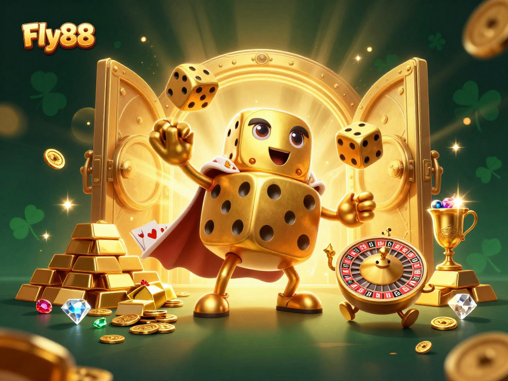Experience the thrill of Fly88 with an engaging illustration of dynamic casino elements.