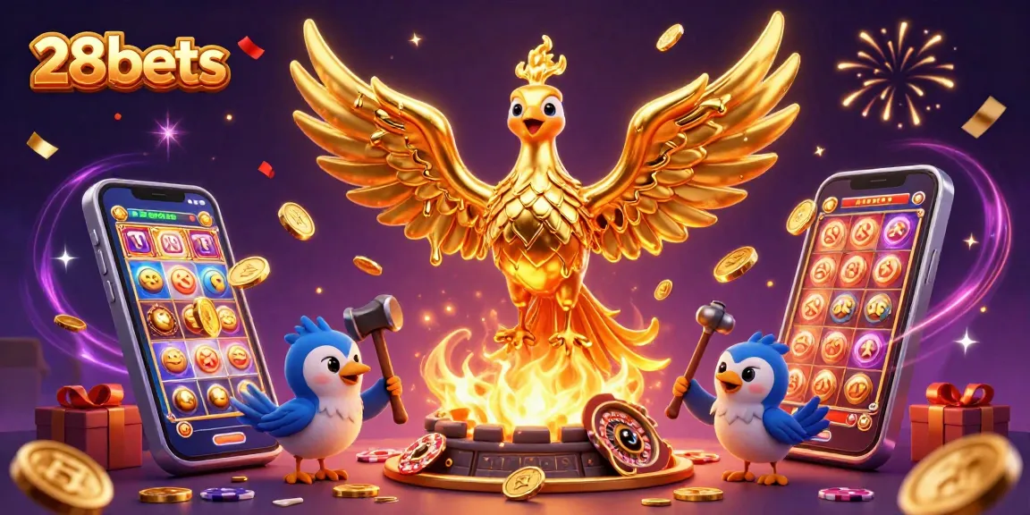 Experience exciting wins with 28bets at this vibrant online casino illustration