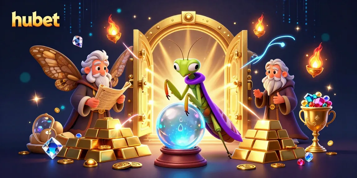 Engage with hubet's dynamic gambling world featuring mystically themed fortune teller and treasures.