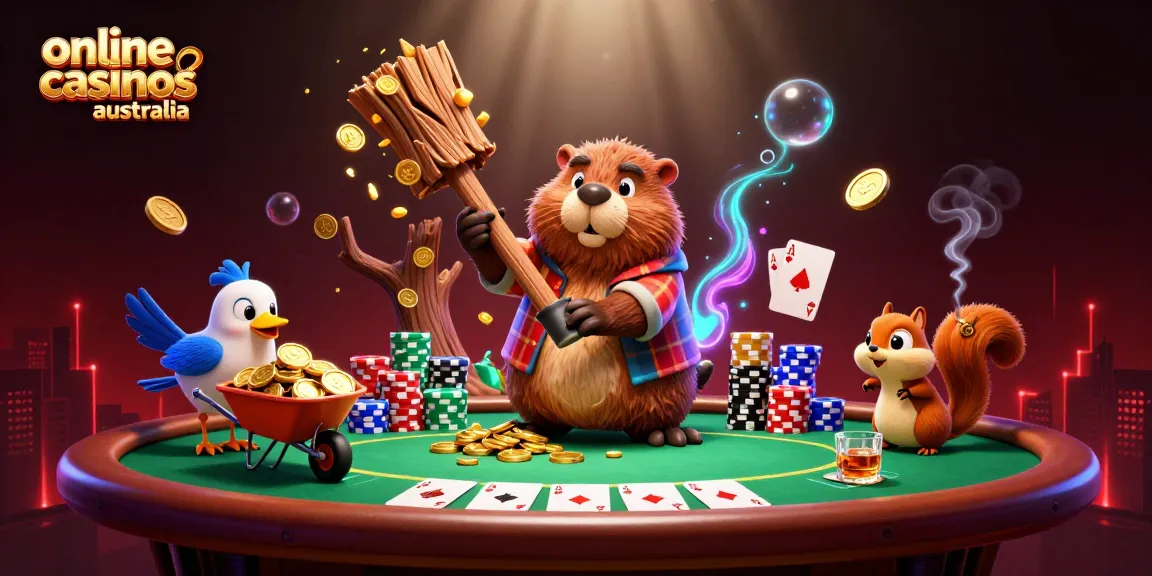Engage with online casinos Australia showcasing vibrant cartoon characters enjoying gaming with golden coins.