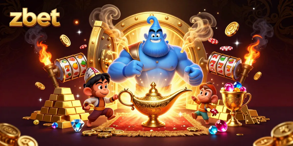 Join zbet for an exciting casino adventure with a genie, treasures, and magical poker chips!